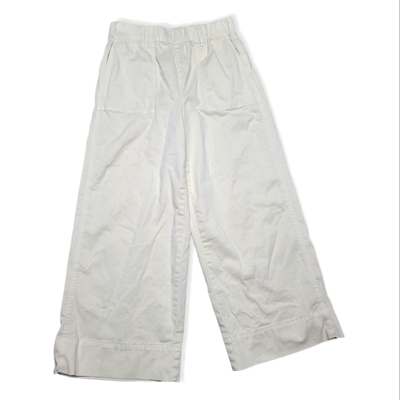 J Crew khaki elastic waist cropped capri pants size medium